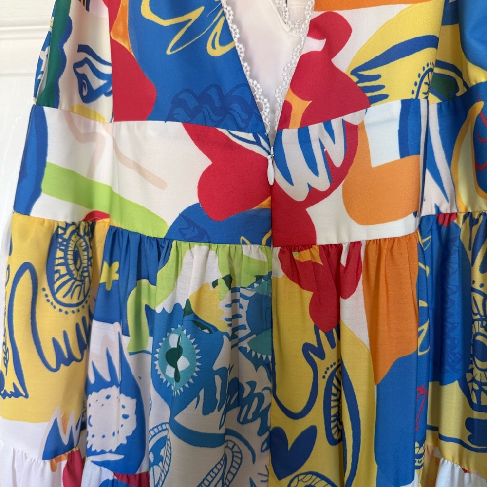 Chelsea & Violet Cecily Printed Empire Waist V-Neckline Sleeveless Maxi Dress - Picture 7 of 8